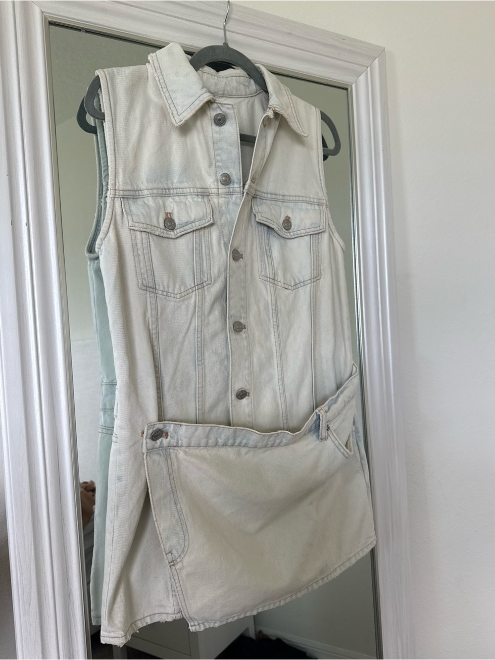 Zara Light Wash Denim Mini Dress NWT Size Small